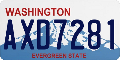 WA license plate AXD7281
