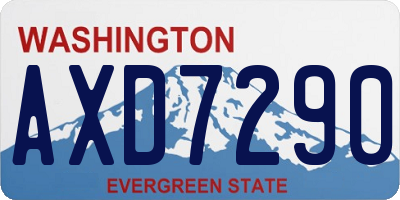 WA license plate AXD7290