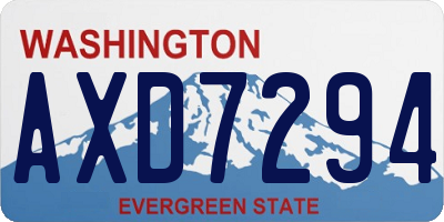 WA license plate AXD7294