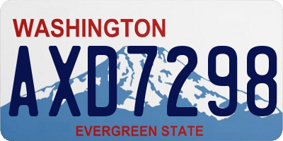 WA license plate AXD7298