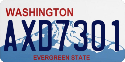 WA license plate AXD7301