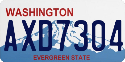 WA license plate AXD7304