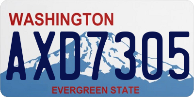 WA license plate AXD7305