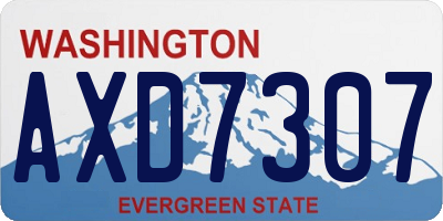 WA license plate AXD7307
