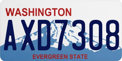 WA license plate AXD7308