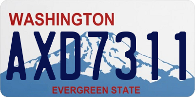 WA license plate AXD7311