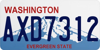 WA license plate AXD7312