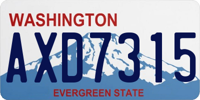 WA license plate AXD7315