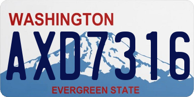 WA license plate AXD7316