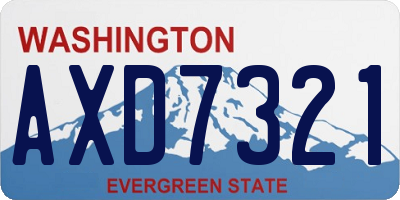 WA license plate AXD7321