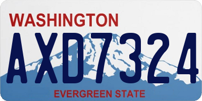WA license plate AXD7324