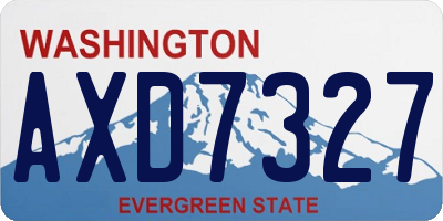 WA license plate AXD7327