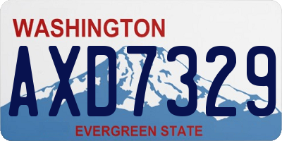 WA license plate AXD7329