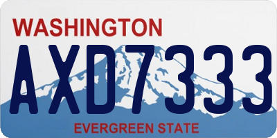 WA license plate AXD7333
