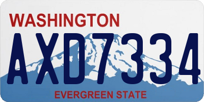 WA license plate AXD7334