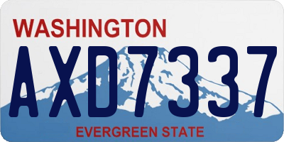 WA license plate AXD7337