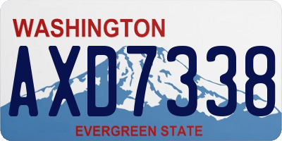 WA license plate AXD7338