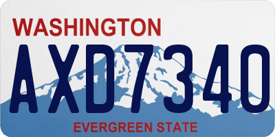 WA license plate AXD7340