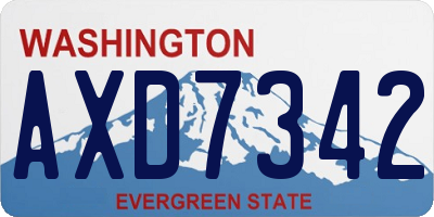 WA license plate AXD7342