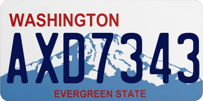 WA license plate AXD7343