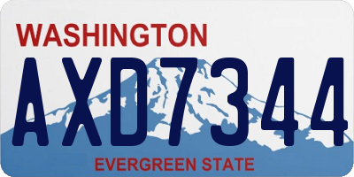 WA license plate AXD7344