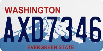 WA license plate AXD7346
