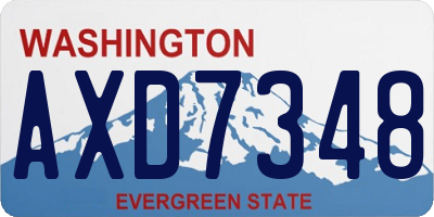 WA license plate AXD7348