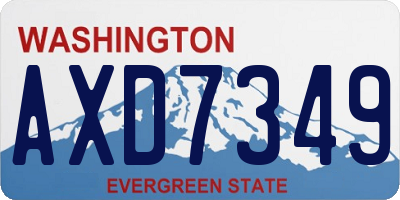 WA license plate AXD7349