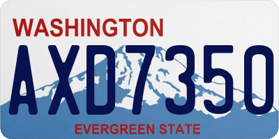 WA license plate AXD7350