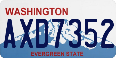 WA license plate AXD7352