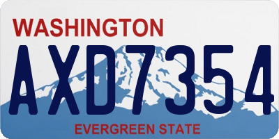 WA license plate AXD7354
