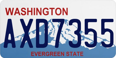 WA license plate AXD7355