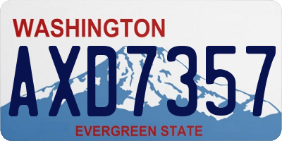 WA license plate AXD7357