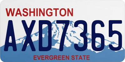 WA license plate AXD7365