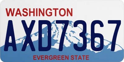 WA license plate AXD7367