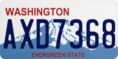 WA license plate AXD7368