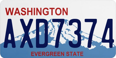 WA license plate AXD7374