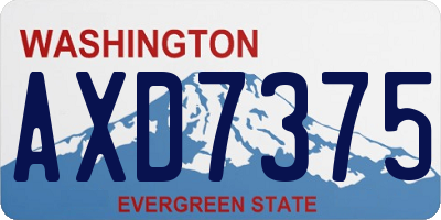 WA license plate AXD7375