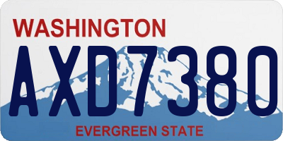 WA license plate AXD7380