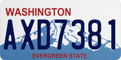 WA license plate AXD7381