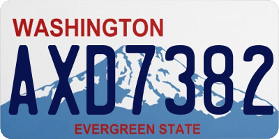 WA license plate AXD7382