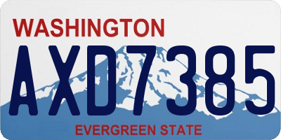 WA license plate AXD7385