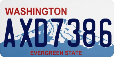 WA license plate AXD7386