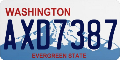 WA license plate AXD7387