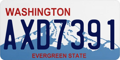 WA license plate AXD7391
