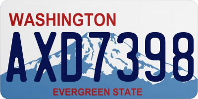 WA license plate AXD7398