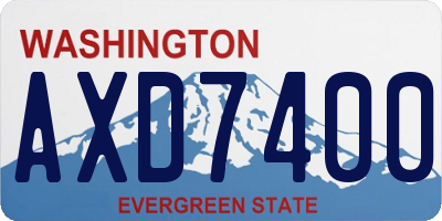 WA license plate AXD7400