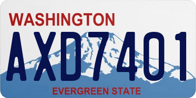 WA license plate AXD7401