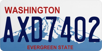 WA license plate AXD7402
