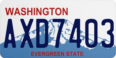 WA license plate AXD7403